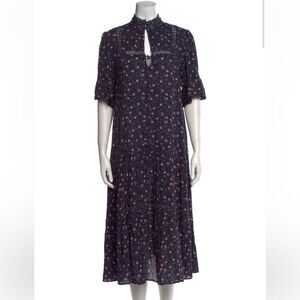 Apiece Apart Navy Floral Midi Dress size 0